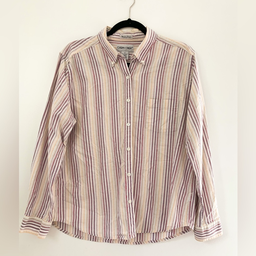 Cabin Creek Cotton Pastel Button Down Shirt
